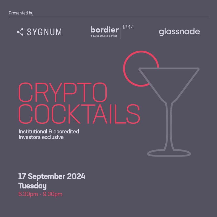 Crypto Cocktails: Pre-TOKEN2049 mixer with Sygnum, Bordier, and Glassnode